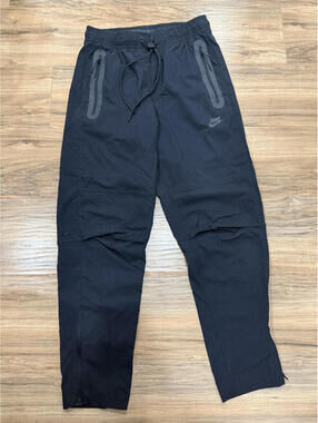 Nike Woven Track Pants Mens Small Black Zip Pocket Ankle Zip Running Training
